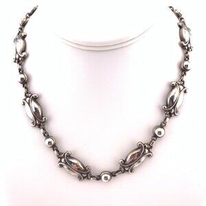 Georg Jensen Moonlight Blossom No 15 Choker Necklace 925 Sterling Denmark J626